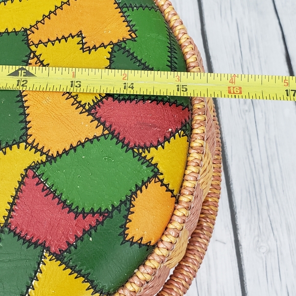 Vintage Exclusively For Singer MidCentury Wicker Sewing Basket Patchwork Design - Picture 13 of 14